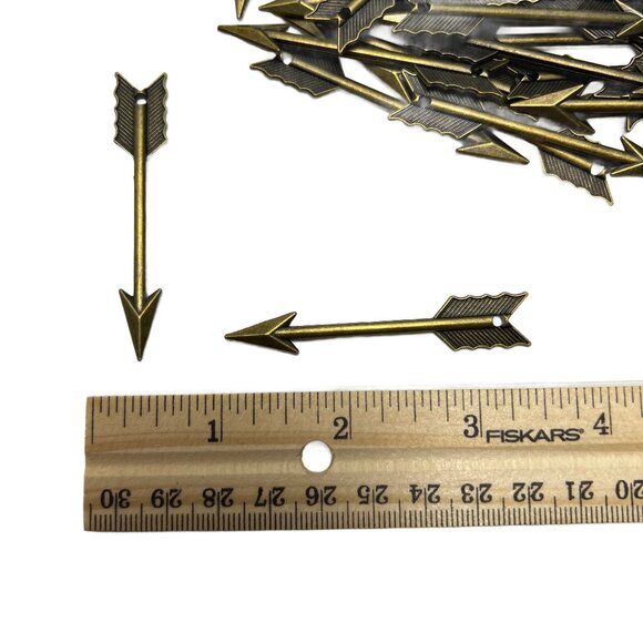45 Arrow Charms Pendants Antique Bronze Tone Craft Jewelry Making Supplies - Picture 5 of 8